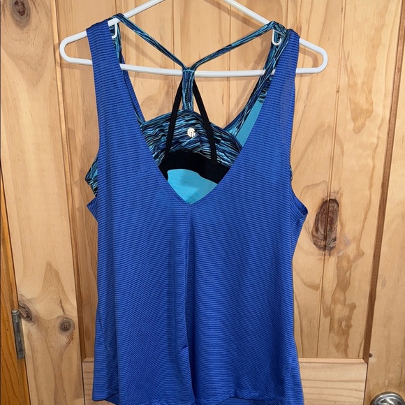 Champion Women's Blue Tank Top with Strappy Back - Picture 2 of 4